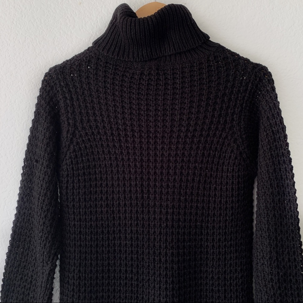 Stradivarius Black Open Knit Turtleneck Sweater S - Picture 9 of 12